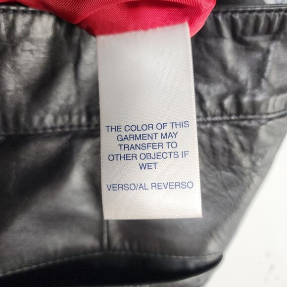 Tommy Hilfiger Vintage Leather Pants Womens 10 Black Lined Y2K Straight Leg - Picture 12 of 16